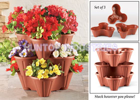 China Outdoor Lawn Garden Terracotta Stackable Garden Planters HT5034 supplier China manufacturer factory