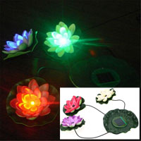 China Solar Power LED Floating Lotus Light Night Pond Garden Fountain Pool Flower Lamp HT5382 supplier China manufacturer factory